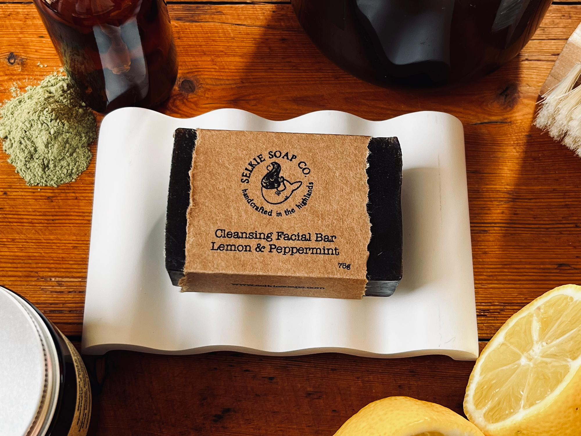 Cleansing Facial Soap Bar (Lemon & Peppermint) - Image 3